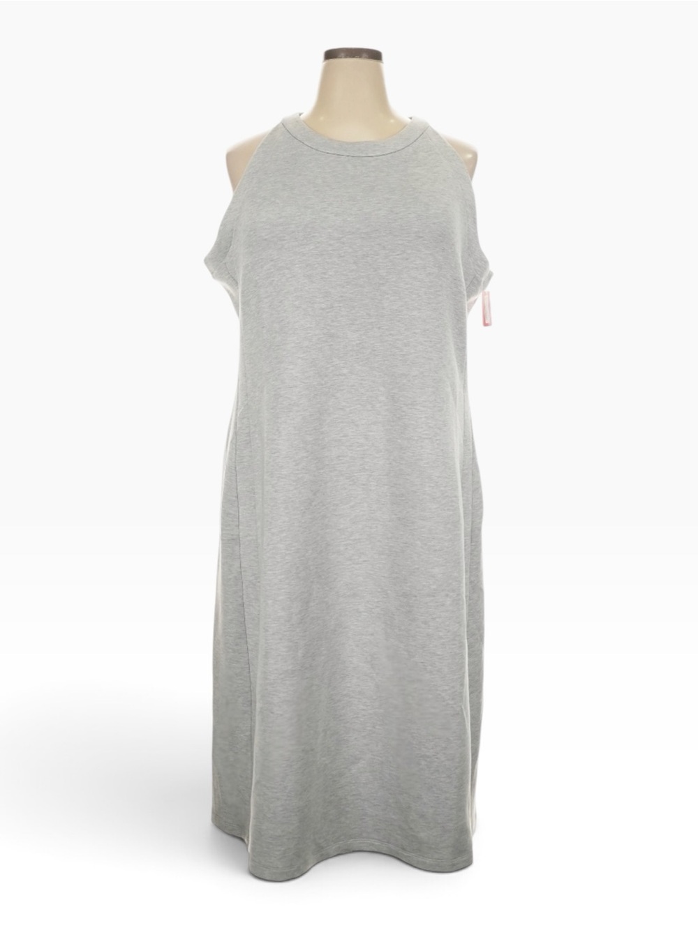 SPANX AirEssentials 3X Grey Side Stripe Midi Dress Sleeveless NWT Plus Size